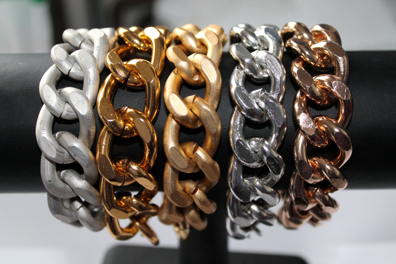 Ultra bold: 3 Bracelet Combo, Pick 3 out of 5 Chunky Chain Bracelets