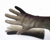 felted gloves -  fall accesoories - handmade gloves- seamless- brown - vilnone