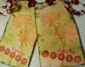 Handmade Stamped And Inked "Dare to DREAM" Tags Or Bookmarks