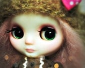 OOAK Middie Blythe Hand Painted Eyechips, Green with Envy
