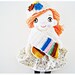 Stuffed doll Flora rag doll stuffed toy cloth doll with accesories stuffed puppet cuddly softie teddy bear plushie baby girl 14'' (35cm)