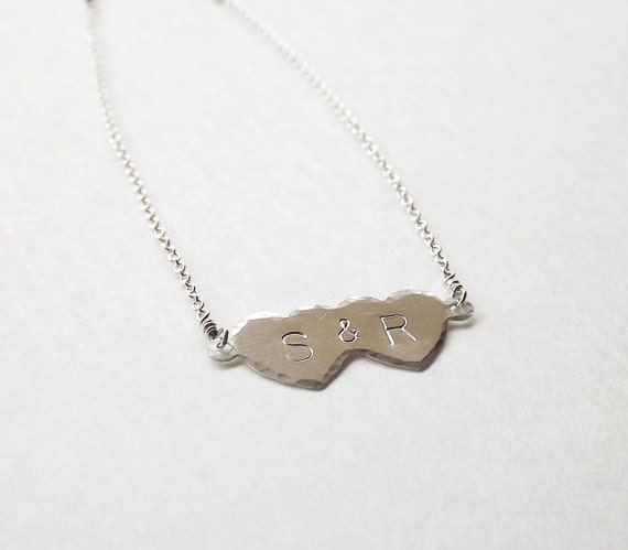 Dainty Hammered Sterling Double Heart Bracelet - Sterling ID Bracelet - Personalized Bracelet - Sweetheart Bracelet