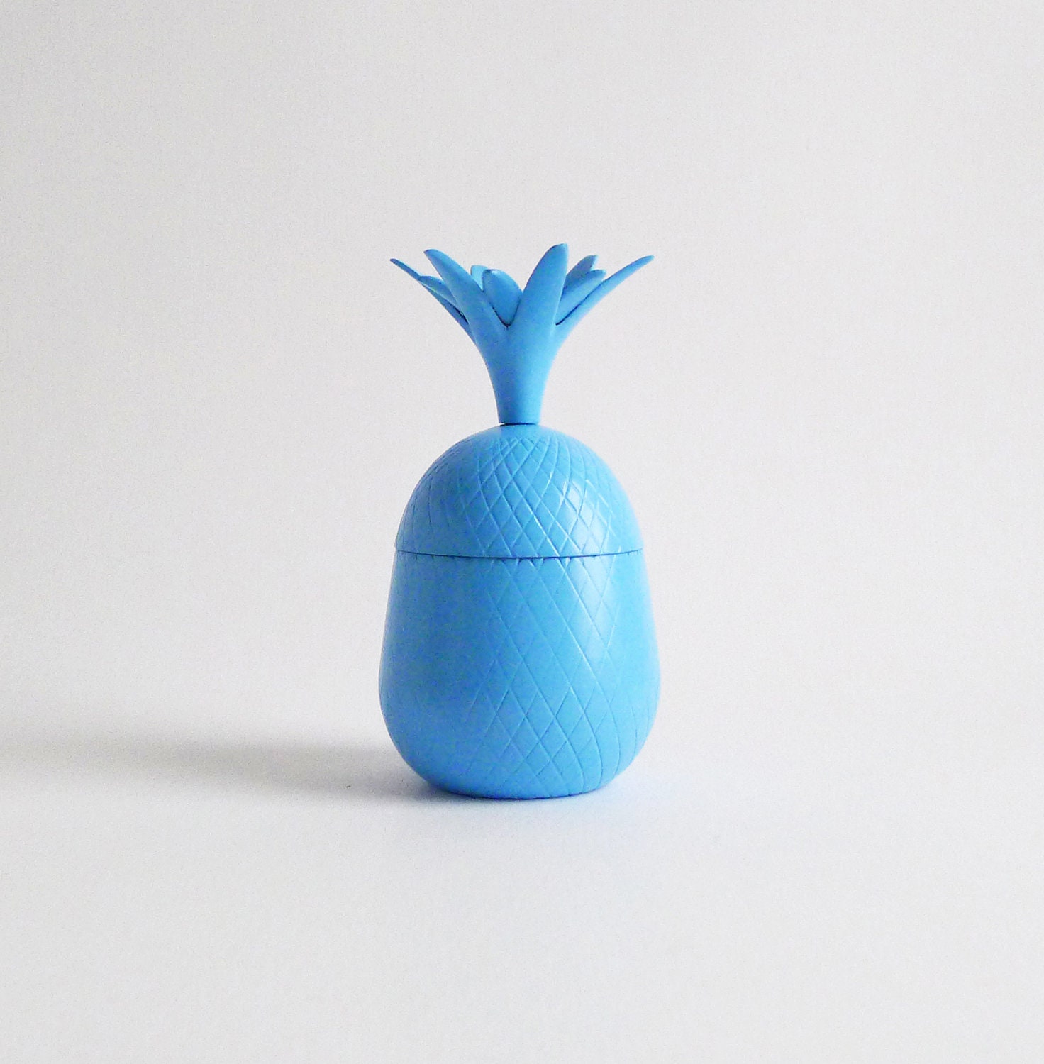 Vintage Brass Pineapple Customised with Bright Blue Paint by Trash Things - TrashThings