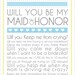 Bridesmaid Card