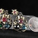 Vintage Earrings Multi Color Rhinestone Fruit Basket Danglers Sale 20.00
