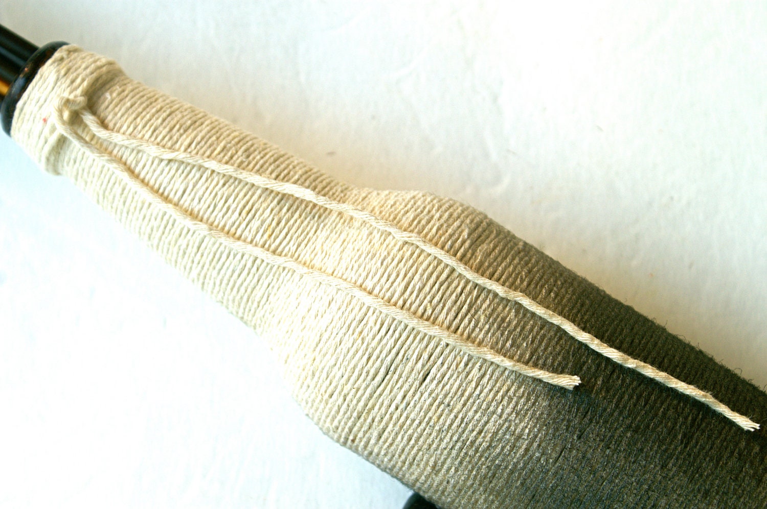 Ombre Cotton String Wrapped Vase Upcycled Glass Bottle