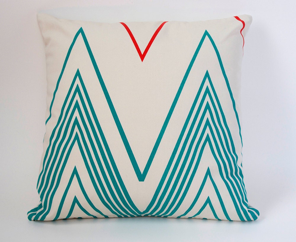 Double Chevron Hand-Printed Pillow cover