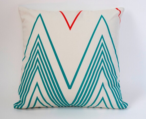 Double Chevron Hand-Printed Pillow cover