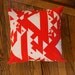 Shape Study Red-Orange Hand-Printed Pillow Cover