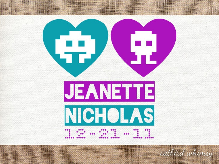 Premade logo and watermark for wedding - great for 1980s theme wedding
