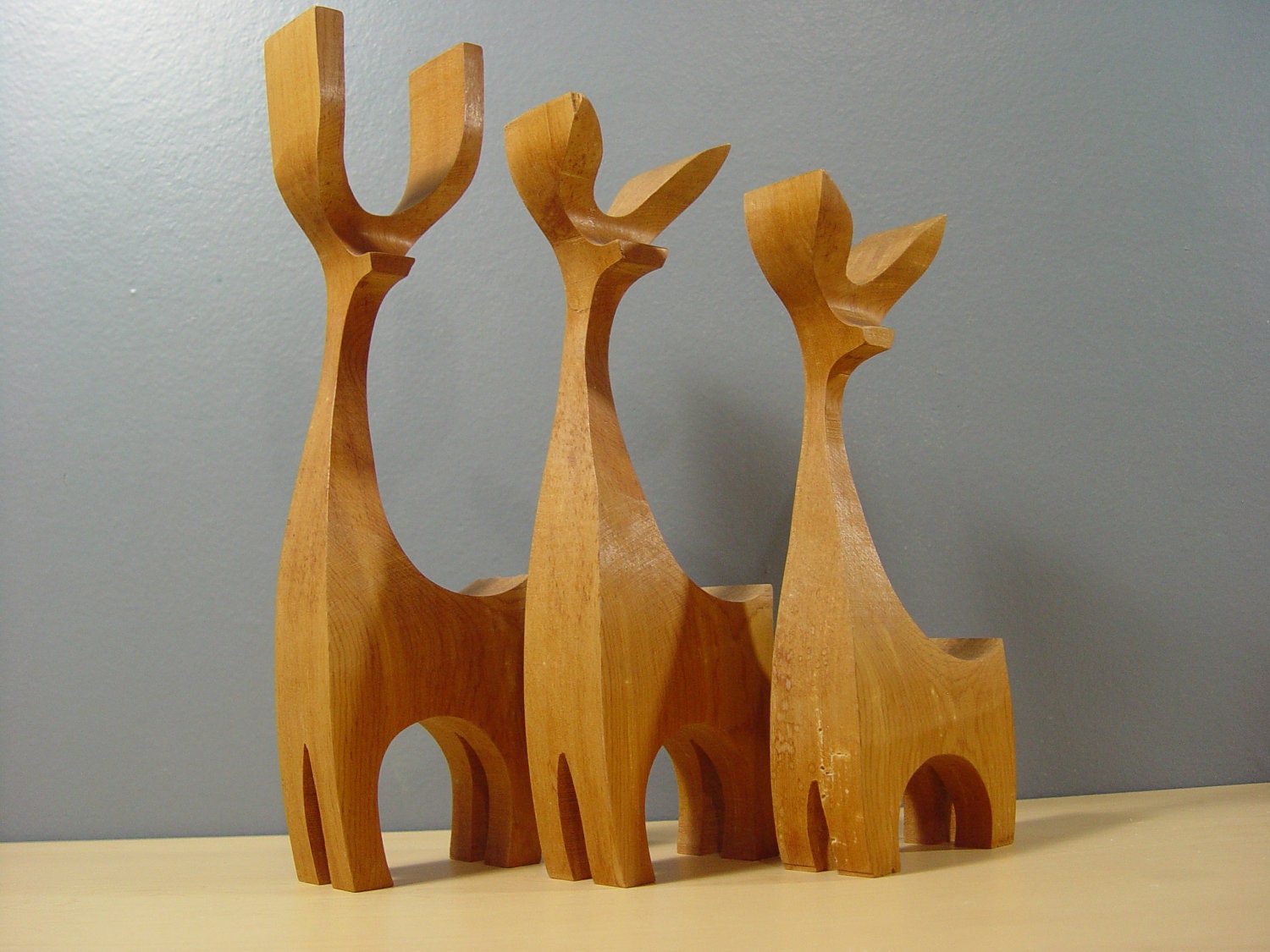 1950s Vintage Mid Century Scandinavian Hand Carved Figurines