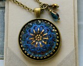 Art Glass Necklace,  Unique Jewelry, Handmade Jewelry, Blue Glass necklace, Statement Jewelry