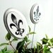 Plant Stakes Fleur de Lis Home Decor and Garden Decoration Black and White