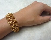 Chunky Gold Chain Bracelet - Handmade Chainmaille Bracelet, Mobius Weave