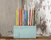 Reclaimed Pallet Wood Pen or Pencil Holder (Tropical Bay)