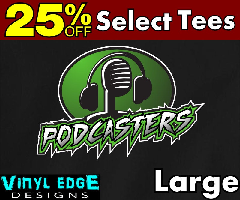 SALE Podcasters 100% Cotton Large T-shirt