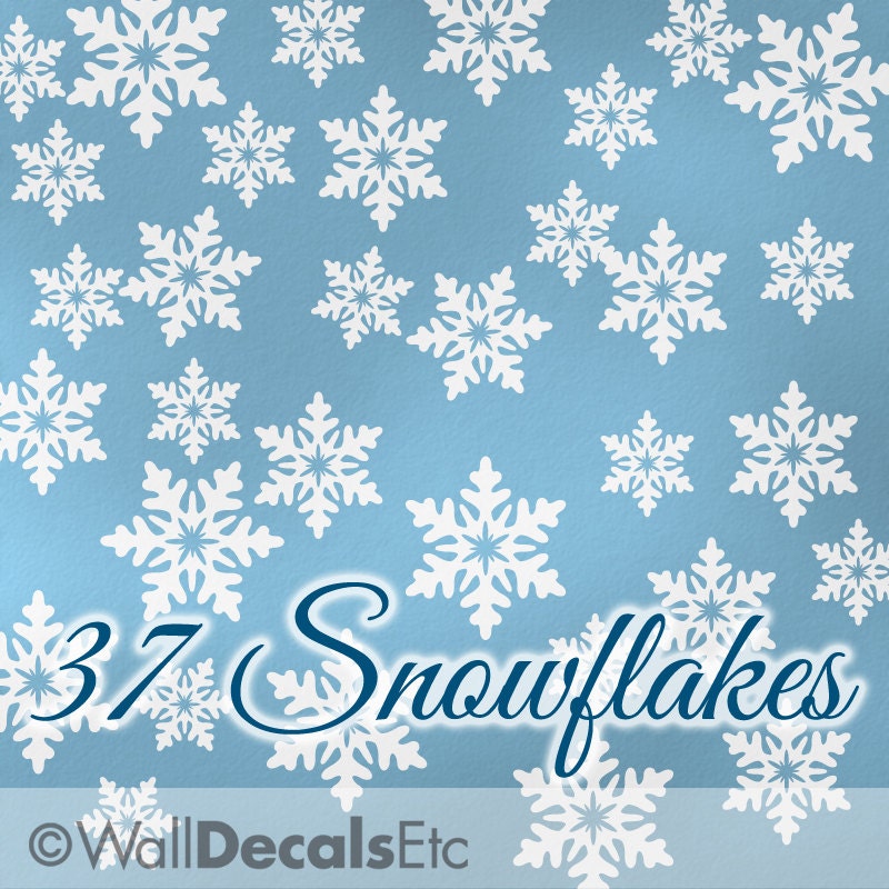 Winter Snowflakes Decals - Winter Wonderland, Winter Onederland Birthday Party Decorations, Vinyl Wall Decals, Holiday Decor