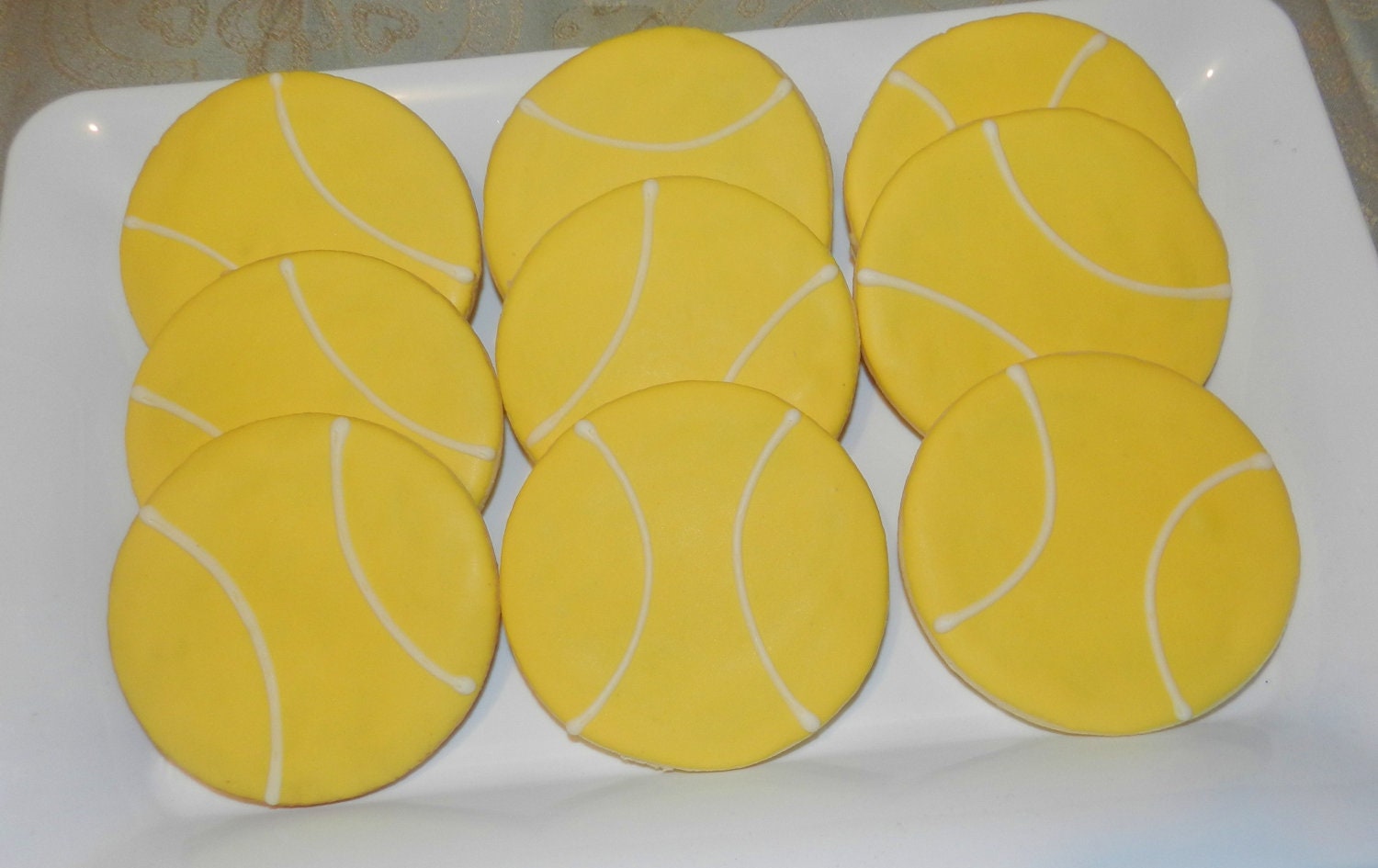 Big Tennis Ball Cookies 1  Dozen (BAGGED)
