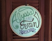 Custom Embroidered Commemorative Wedding Hoop