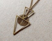 Triangle Circle Necklace - Geometric Pendant