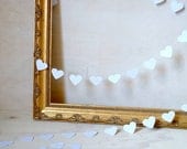 Pure White of Hearts paper garland - 3 metre (9.8 ft) Wedding, Engagement, housewarming, party home decor, photo prop
