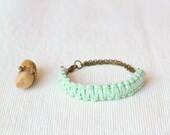 Mint green leather bracelet - leather bracelet - mint green - mint bracelet - mint jewelry - suede bracelet