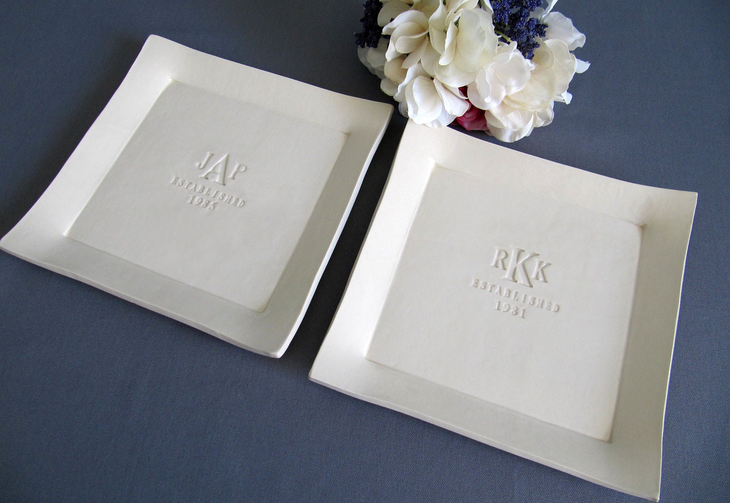 Set of Personalized Platters - Parent Wedding Gifts - Gift boxed