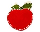 Ceramic Apple Dish Valentine Red Fruit Plate Spoon Rest  White Sewing Effects Kitchen Decoration Eco Friendly Material