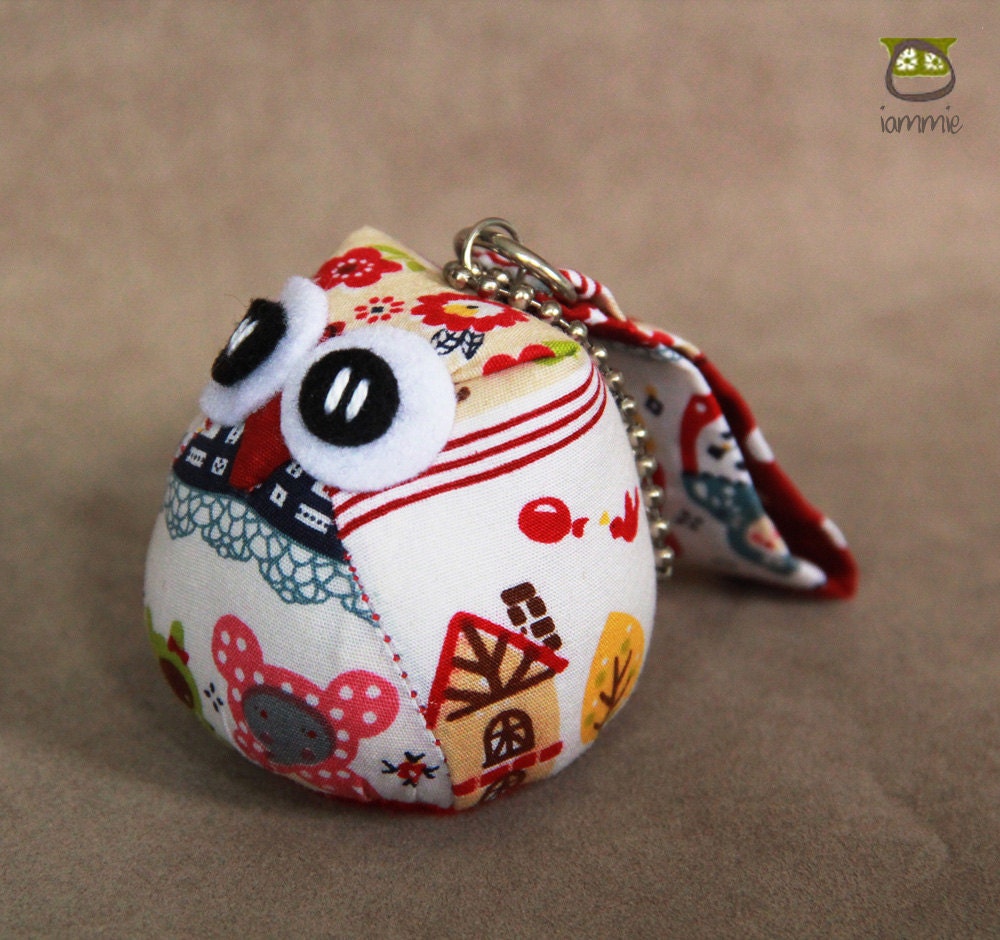Matryoshka Owl: Russian doll, cute, owl doll with a Bag, owl plush, owl decor, kid, flower, white, poka dot, red, owl decoration, kawaii