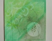 Green Painting, 12x12, Original Mixed Media, Shadow Series I: Earth