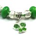 Green Gemstone Bracelet Green Butterfly Charm Bracelet Green Gemstone and White Leather Ch Green Crystal Butterfly Charm
