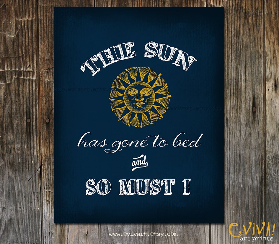 The Sun has gone to bed and so must I - So Long, Farewell Children Song Sounds of Music Art Print