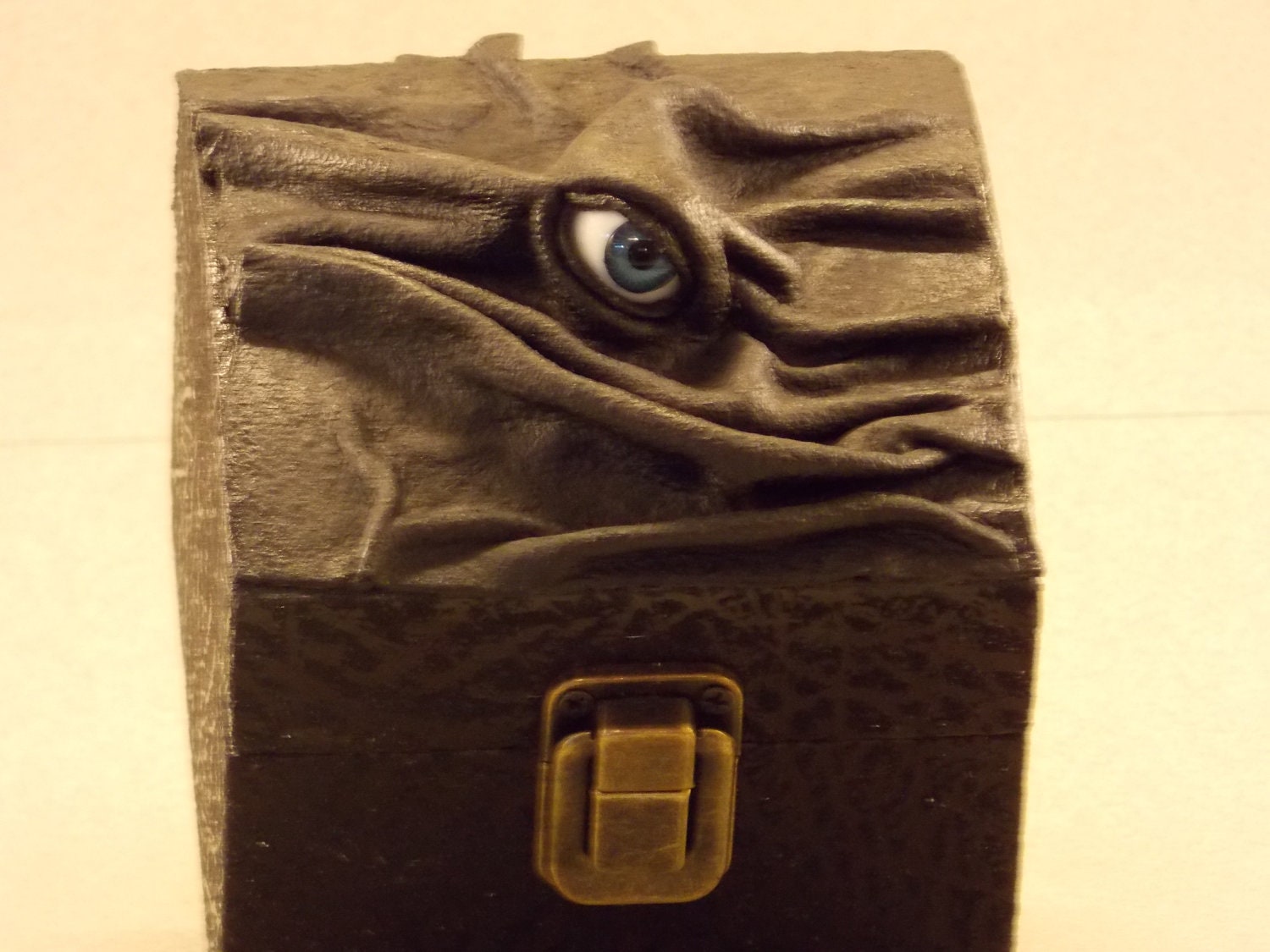 Leather Storage Box Desk Accessory Treasure Chest OOAK Creature Monster