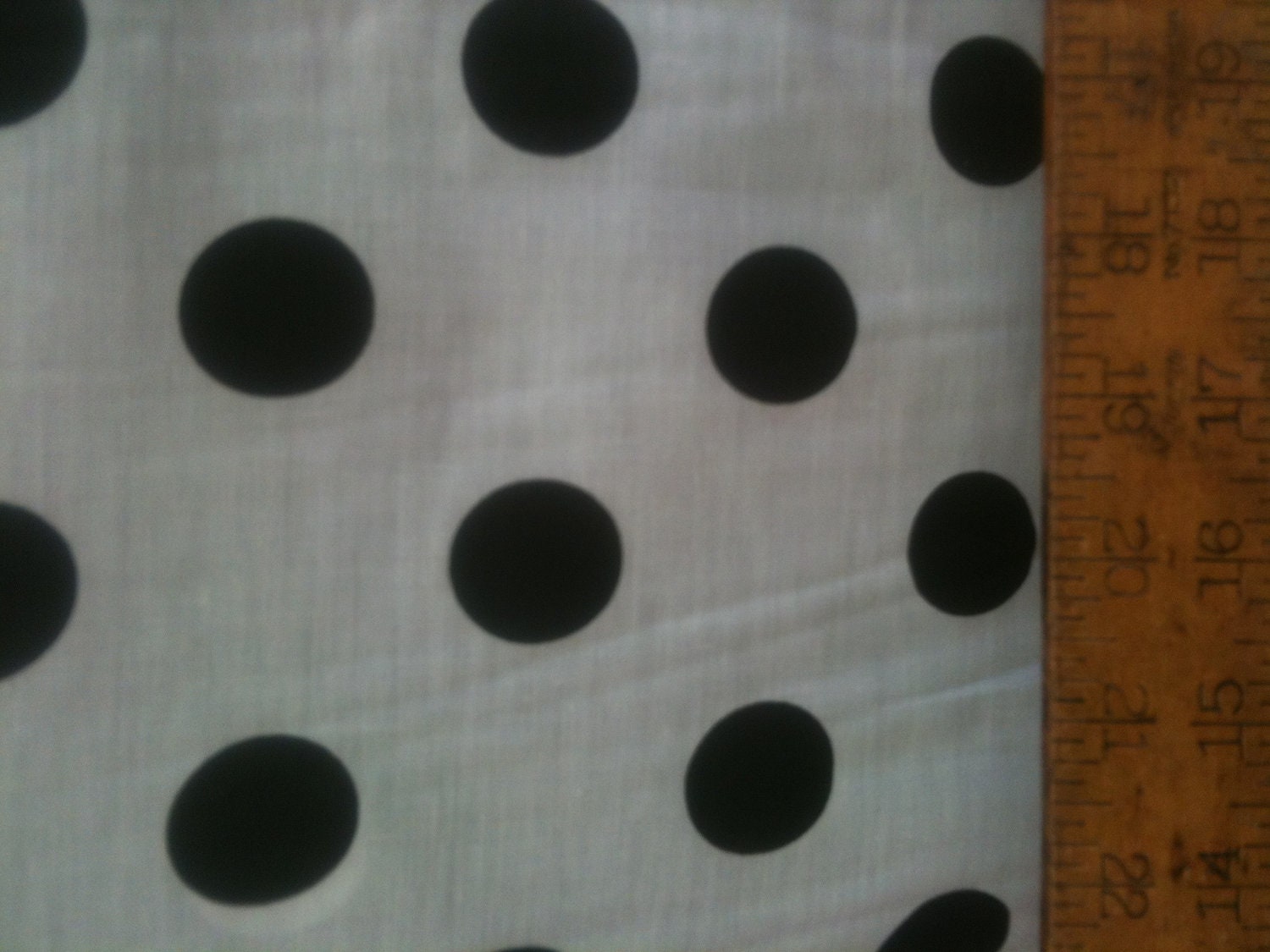 Poly Cotton Large Black Polka Dot Print on White Background Fabric 60" Fabric by the Yard - 1 Yard