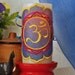 Ohm, Om, Aum Embroidered Candle Wrap