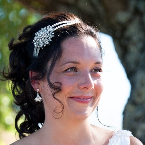 20% off SALE - Vintage style double headband tiara with Swarovski crystals