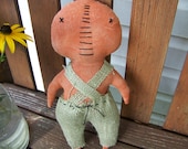 Primitive Pumpkin Man Fabric Decor/Doll/Shelf Sitter Fall Decoration