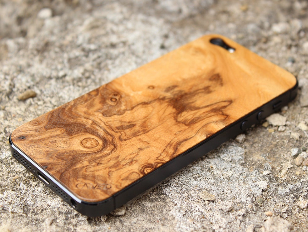 Olive Ash Burl iPhone 5 Real Wood Skin (Front & Back Cover) Made in the USA - FREE Shipping