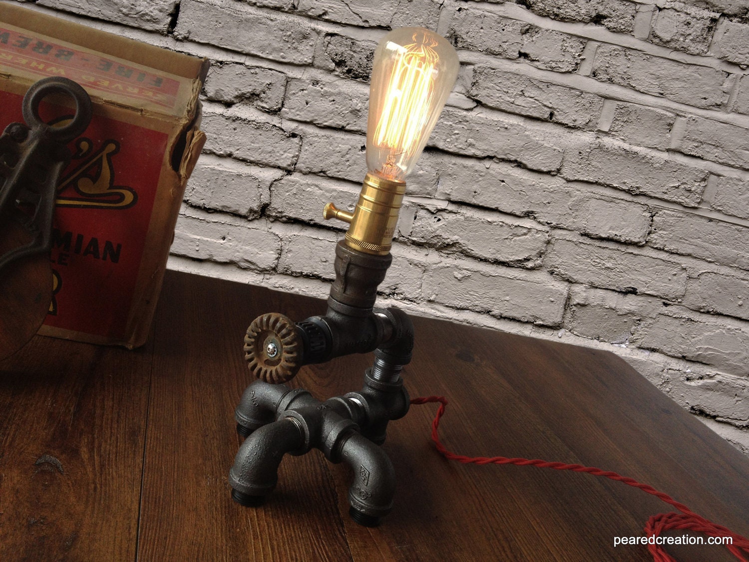 Edison Light  - Plumbing Pipe Lamp - Steam Punk Light - Mod Lamp - Steam Lamp