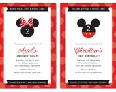 Disney's Minnie Mouse or Mickey Mouse Birthday Invitation