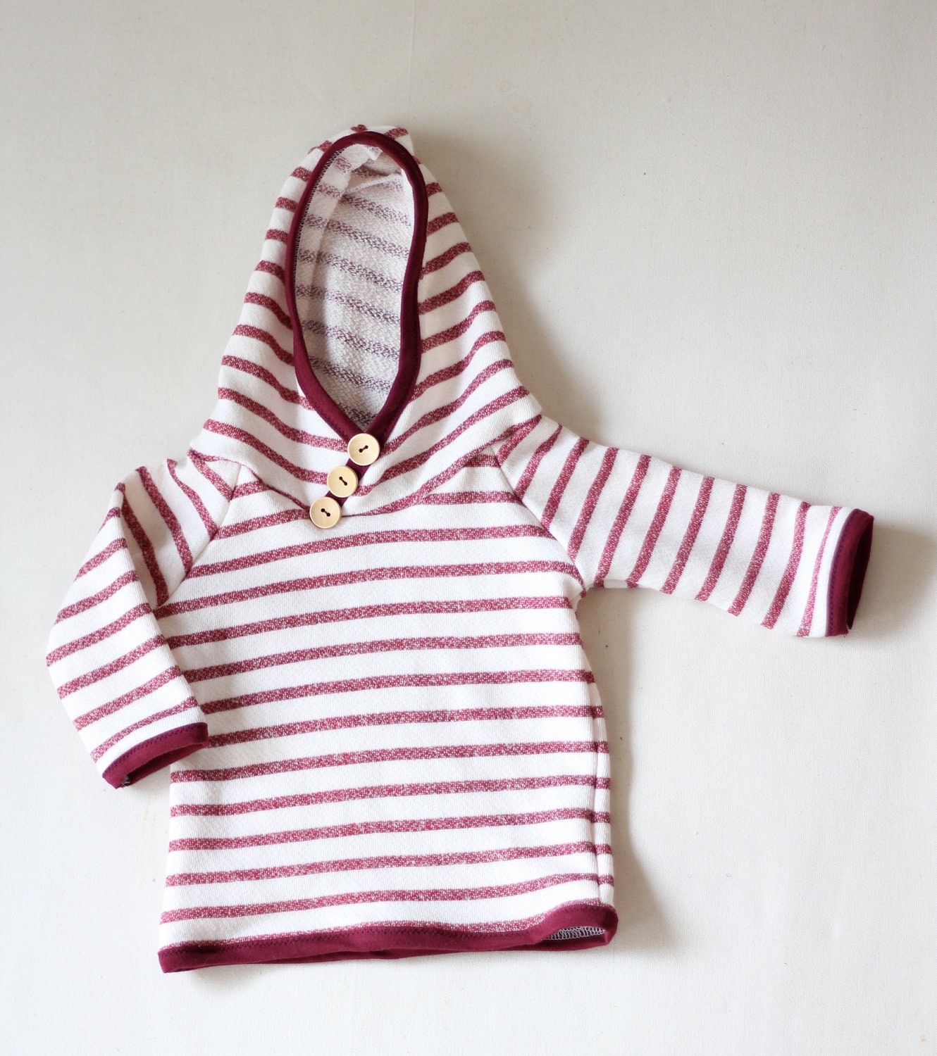 raglan hoodie / sweatshirt with button placket // handmade baby // custom order size and color