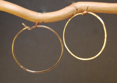 Hammered Medium Hoop Earrings