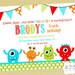 Monster Bash Printable Invite, Personalized Monster Invitation, Printable Monster Bash Invitation