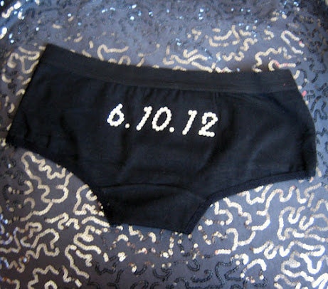 Custom Boyshorts Bridal Panties, Black Jeweled Bridal Lingerie, Wedding Underwear, Bedazzled Bride Panties, Bride Knickers