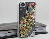 Iphone 4 cases , diamond crystal iphone cases 4,peacock  iphone 4s cases