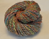Handspun Yarn - Rainbow Fizz - with silk - varigated yarn
