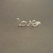 LOVE Earring, Sterling Silver plated. LOVE Handwritten Single Stud Earring. Cartilage. Pierced ear cuff.
