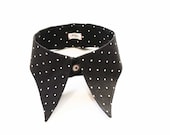 Black and White collar, cotton, polka dot, Karl Lagerfeld style