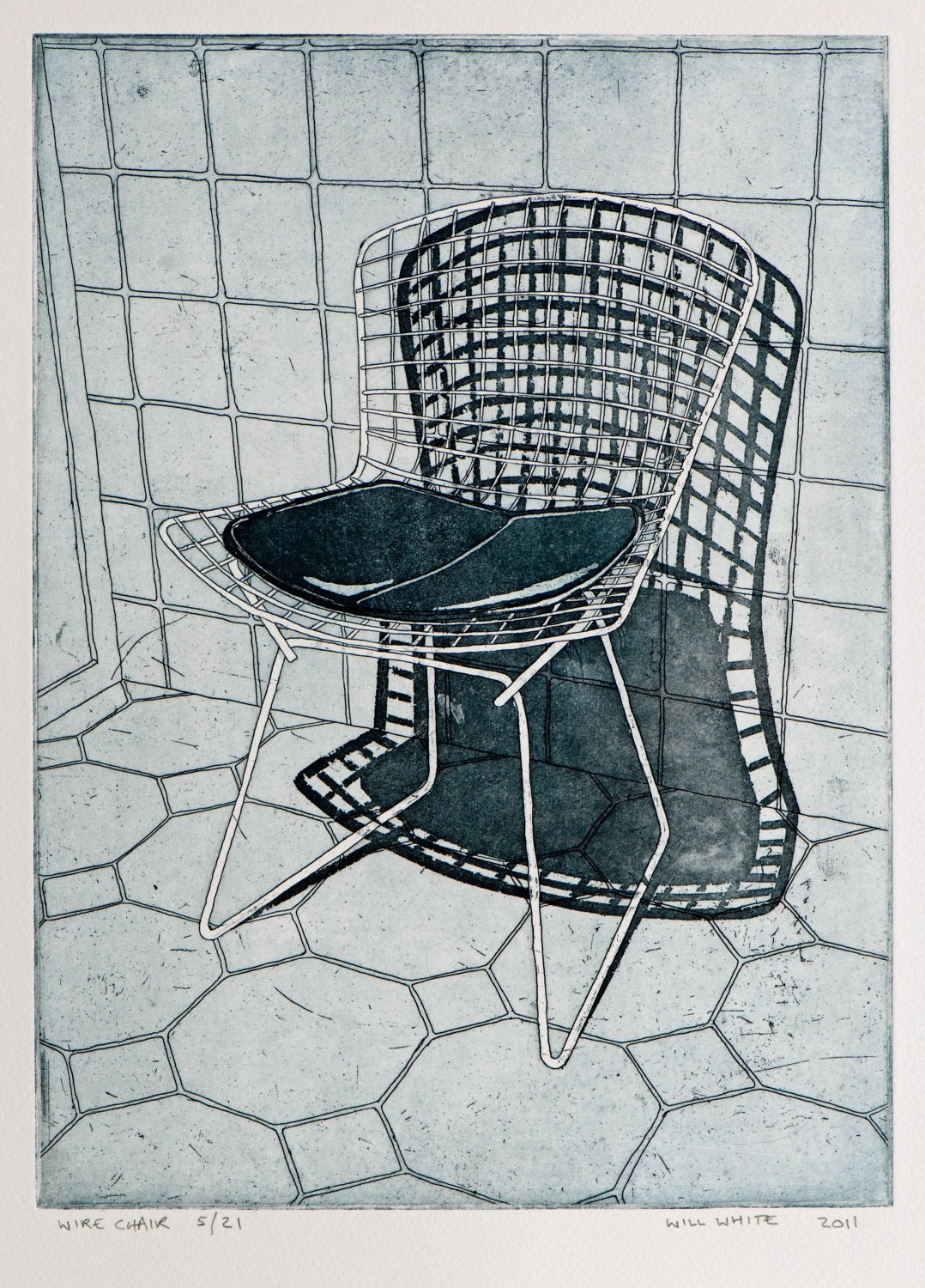 Wire Chair Etching - Chair Print