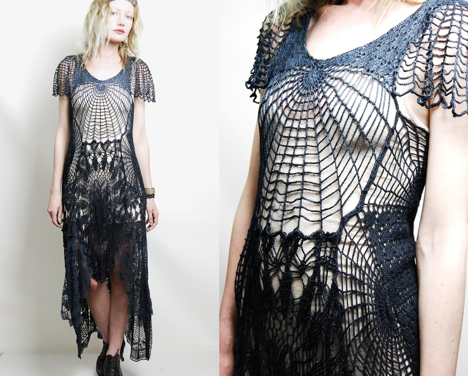 Imagini pentru black crochet dress